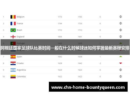 阿根廷国家足球队比赛时间一般在什么时候球迷如何掌握最新赛程安排